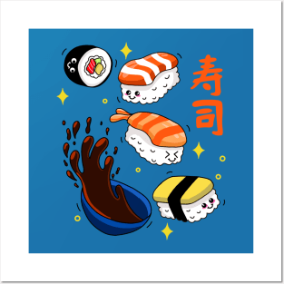 Kawaii Sushi Posters and Art